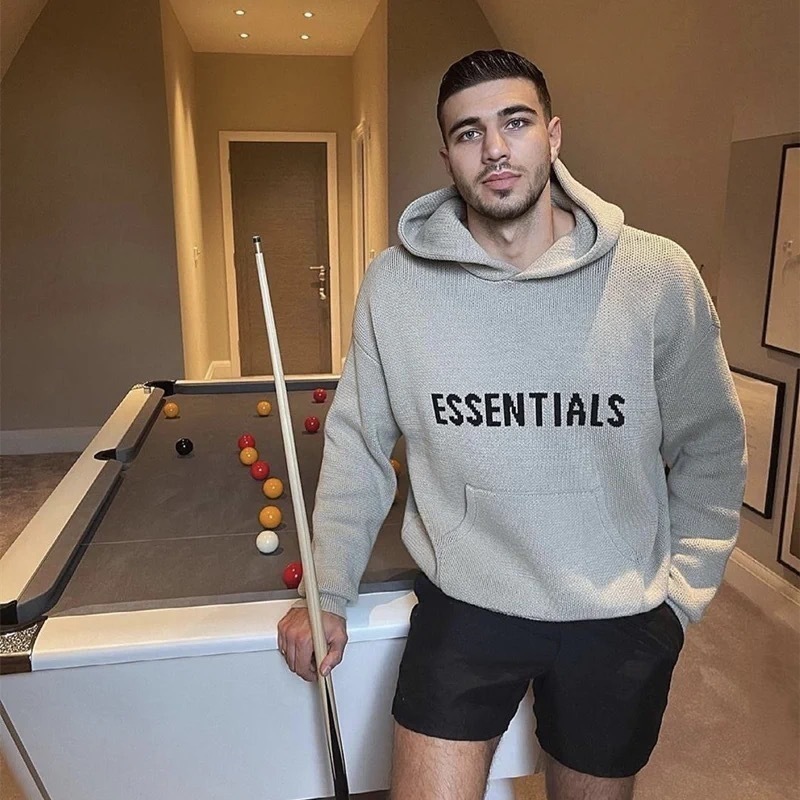 

2021 Outlet for Women Men Fear of God Essentials Knitted Sweater Letter Loose Hoodie Fog Essential Womens Mens Hoodies High Street Couple Dress LongXVMQ