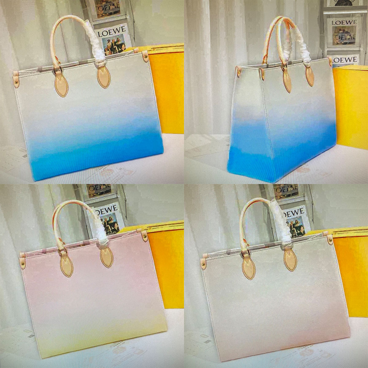 

M57639 On the go giant totes women shoulder bags luxurys designers handbags genuine leather gradient color purse fashion female OnTheGo bag M57640 M57641, No product no buy no send