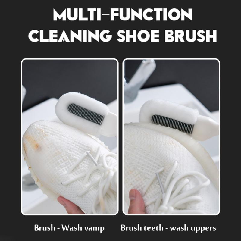

Clothing & Wardrobe Storage Long-Handled Shoe Brush, Curved Handle, Soft Plush, Household Non-injury Cleaning Double-headed Non-Slip Design