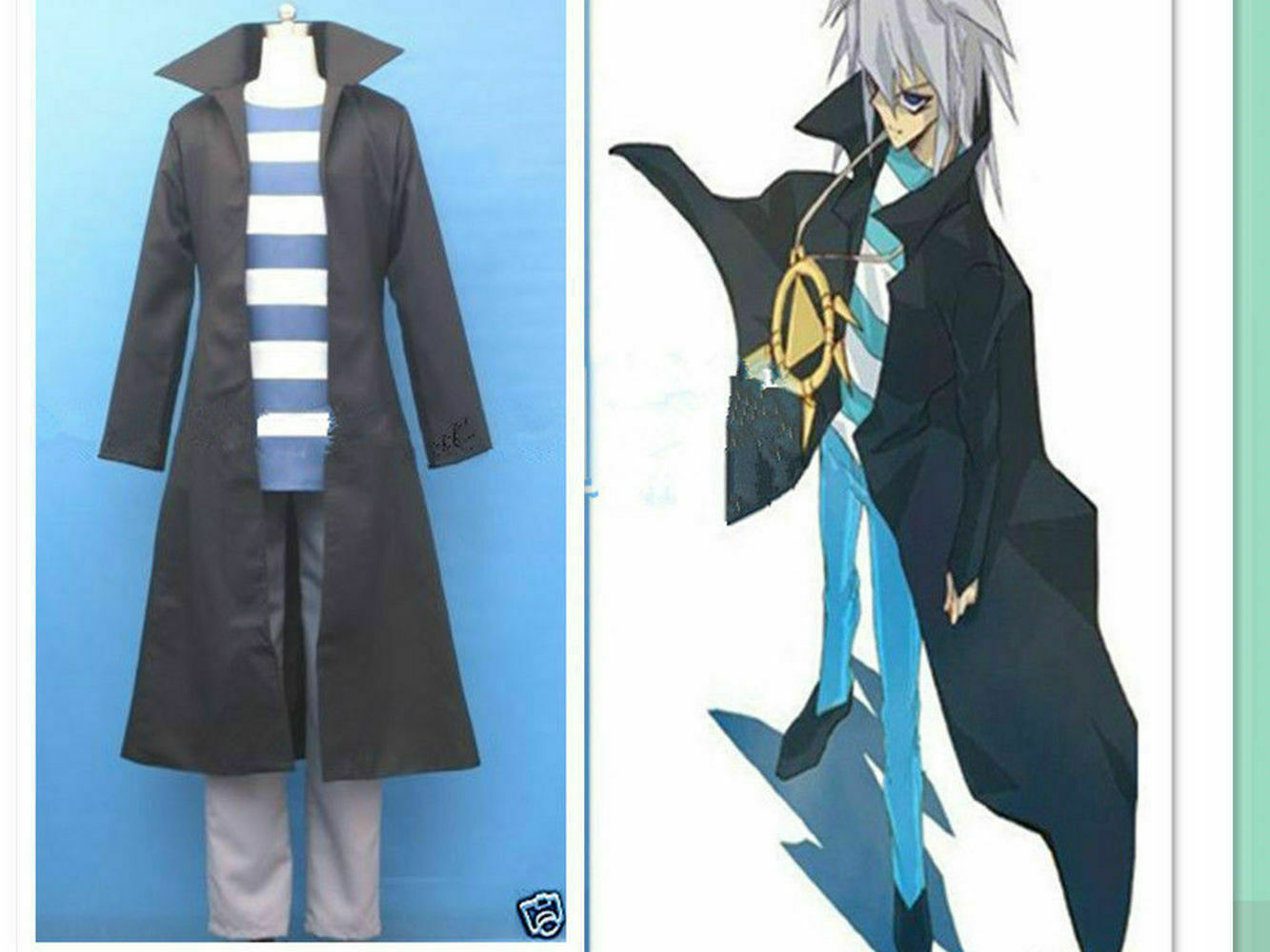 

new yu-gi-oh cos clothing yami bakura cosplay costume, Black;red