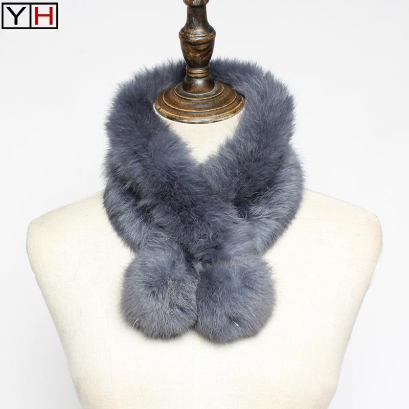 

Scarves Lady Real Fur Scarf Winter Soft 100%Genuine Girls Warm Handmade, Blue;gray