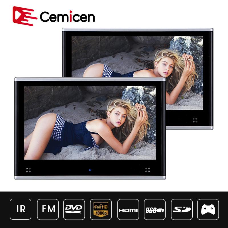 Car Video Cemicen 2PCS 10.1 Inch HD Touch Screen Monitor DVD MP5 Player USB / SD HDMI IR FM Game Remote TFT LCD-image-707048954