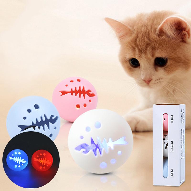 

3pcs/lot Creative Pet Cat Toys With Catnip Bells Luminous Funny Ball Guide Fun Interactive -selling Supplies