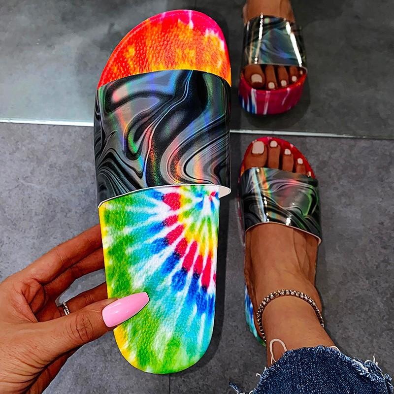 

Women's Shoes 2021 Thick Bottom Color One Line Sandals Muffin Slippers, Black