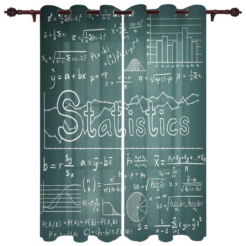 

Luxury Modern Window Curtains Math Formula Blackboard Bedroom Living Room Dining Decoration Translucent Beautiful Curtain & Drapes