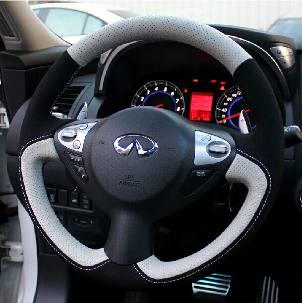

For Infiniti Q70L QX50 Q60 M25L QX56 DIY custom leather hand-sewn car steering wheel cover