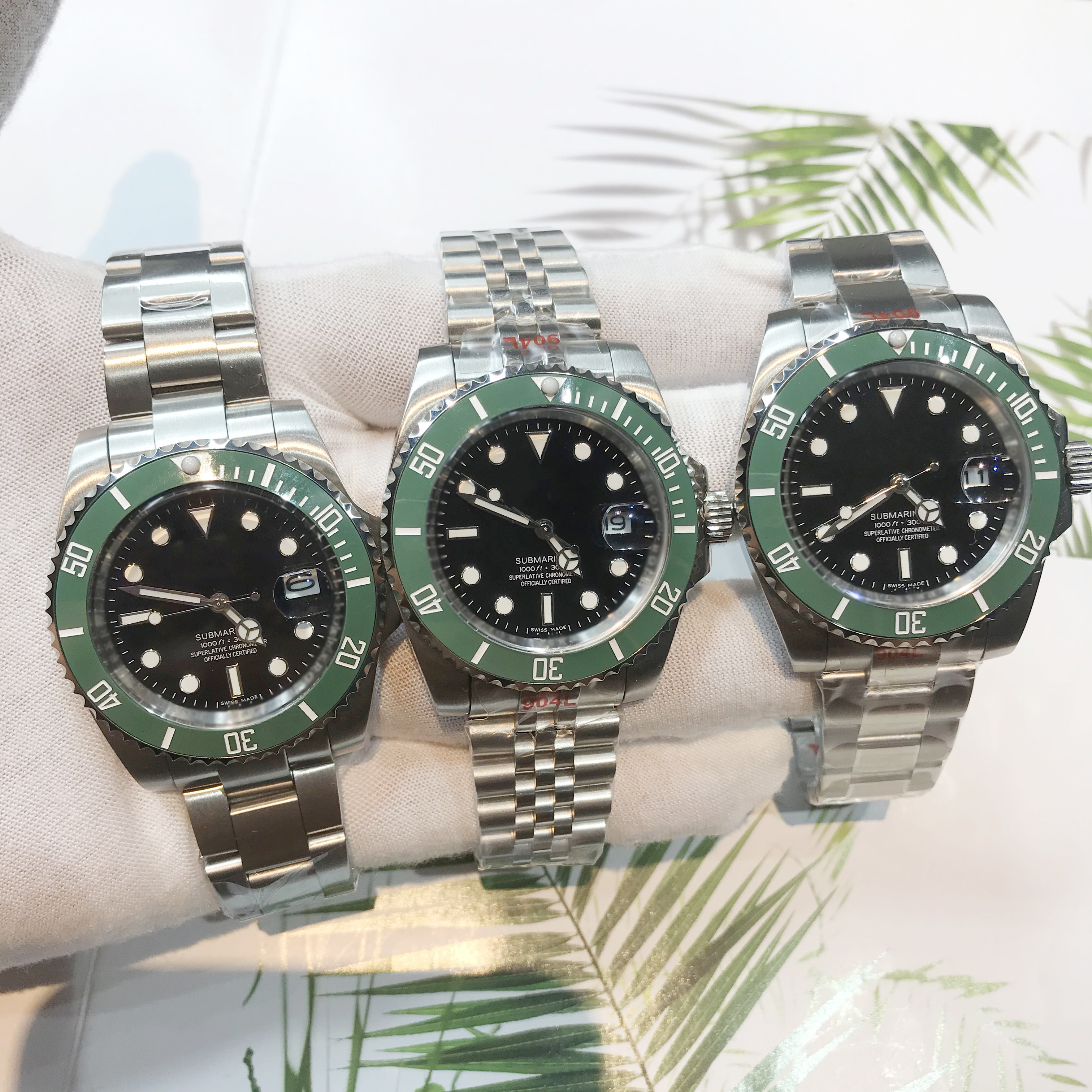 

15 Types Mens Watch sub Ceramic Bezel Sapphire Cystal 904L Stainless Steel With Glide Lock Clasp Automatic Mechanical Watches waterproof wristwatches Luminous, Pay extra make watch waterproof