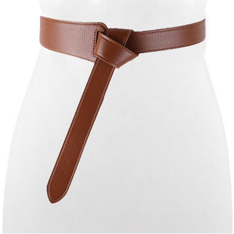 

Belts Luxury Belt For Women Red Bow Design Thin PU Leather Jeans Girdles Loop Strap Bownot Brown Dress Coat Accessories