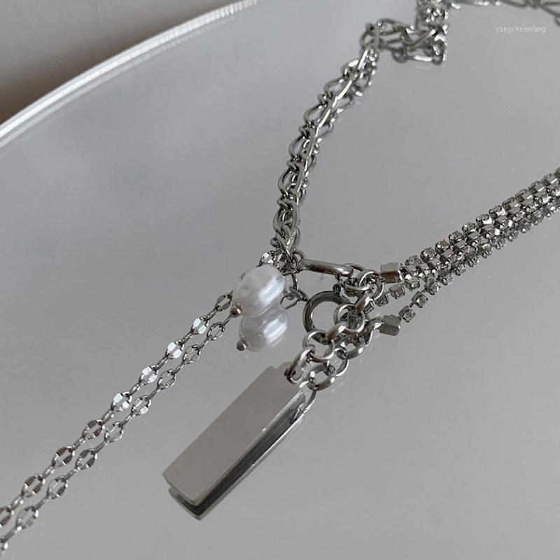 

Chains Ins Style Choker Jewelry Party Metal Texture Neck Chain Pearl Tassel Necklace