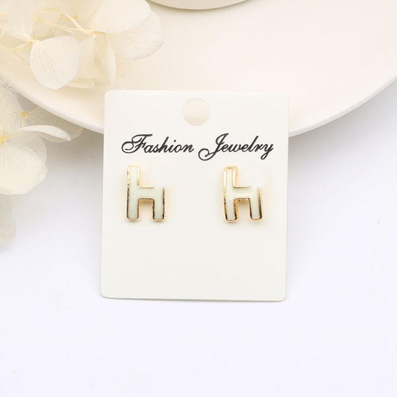 

4Colors Designer Earrings Ear Stud Designers Brand 18K Gold Plated Geometry Letters Fashion Women Enamel Earring Wedding Party Jewerlry ER0470-ER0473