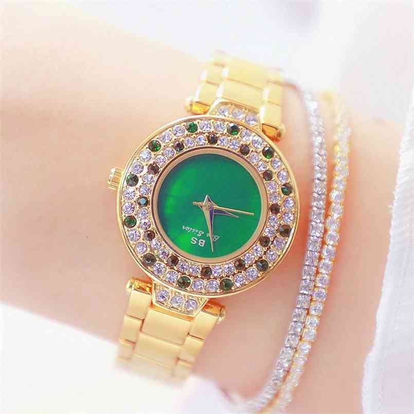 

Bs Diamond Ladies Wrist Watches Luxury Brand Gold Women Stainless Steel Female Clock Hour Relogio Feminino 210707, Silver-add-tool
