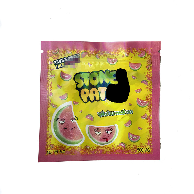 

500mg empty holographic printed Stoneo Cookie packaging bags pack resealable smell proof Biscuits edibles mylar cd baggie