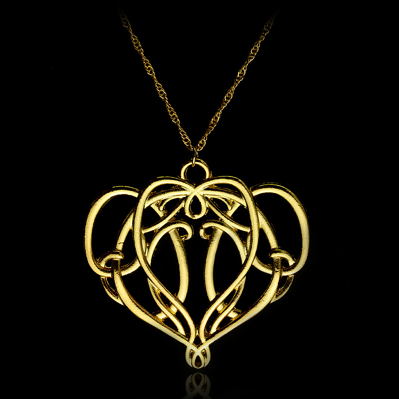 

wholesale elf heraldry anime electroplating necklace with pendant fashion casual gift anniversary party gold, Silver