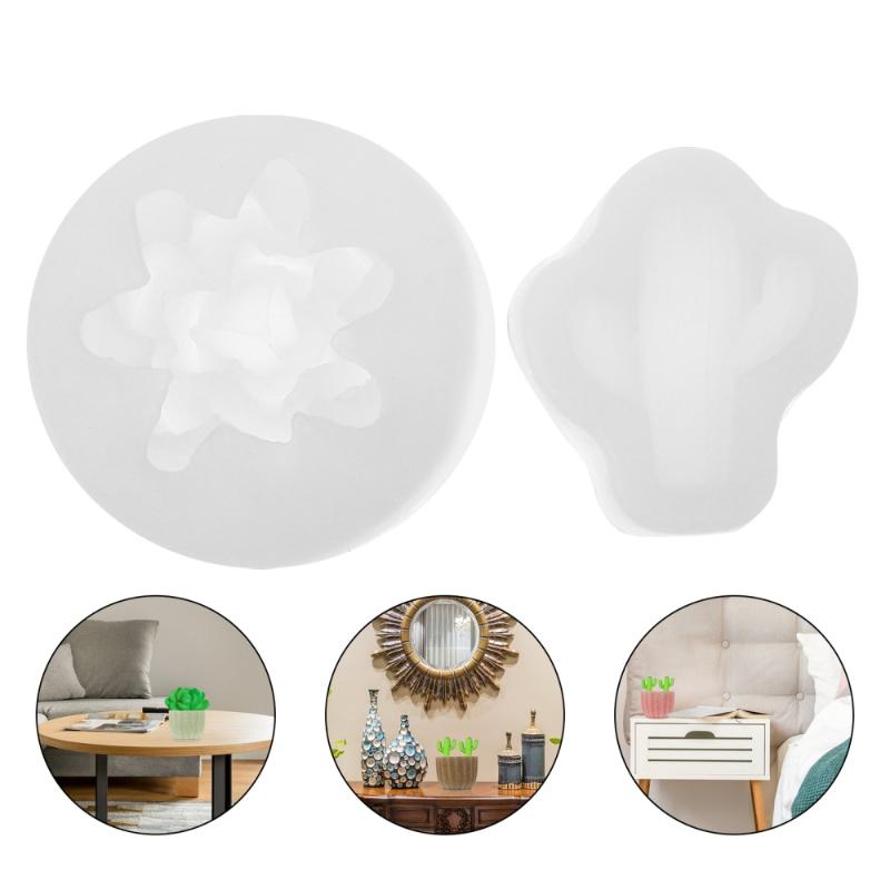 

2pcs 3D Casting Molds Epoxy Resin Soap Candle Succulents Shaped Craft Tools