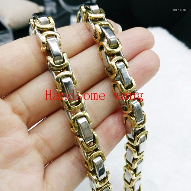 

5/6/8mm Silver Color Gold Byzantine Box Stainless Steel Men's Bracelet/Necklace Fashion Jewelry 7-40inch Custom Sizes Chains