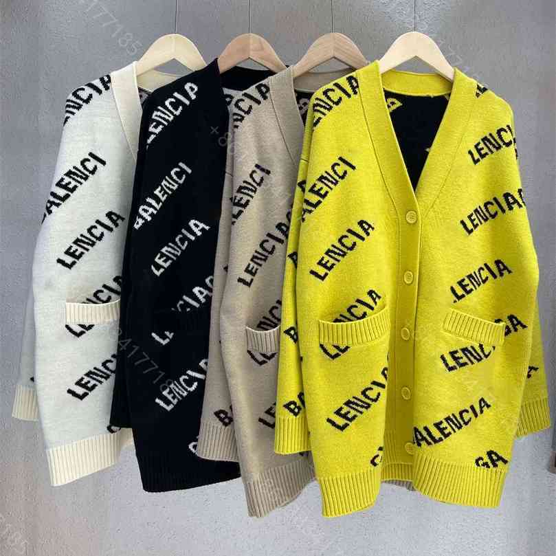 

Designer wool knit sweater jacket crochet mujer cardigan brand womens stripes long sleeve letter logo coats casual hoodie shirt women clothes designer, White;black