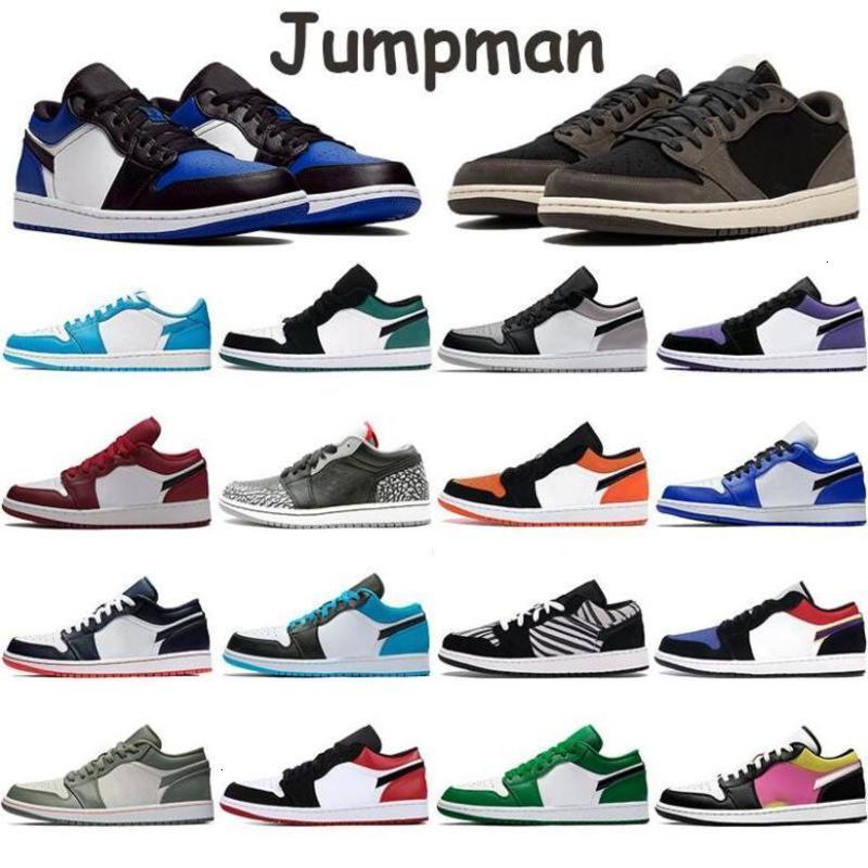 

Jumpman Low 1 1s UNC Light Smoke Grey basketball shoes shadow Slip Chicago emerald black toe Travis trainers men women sneakers