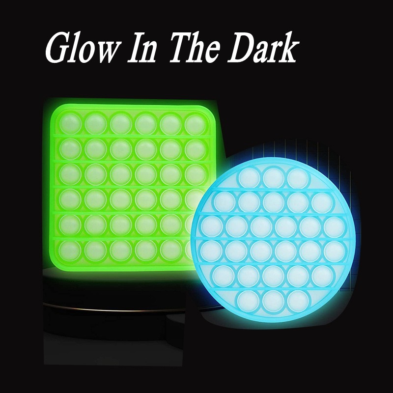 

1pc Glow in The Dark Fluorescent Push Fidget Sensory Bubble Wrap Toy Silicone Anti Stress Relief Luminous Board