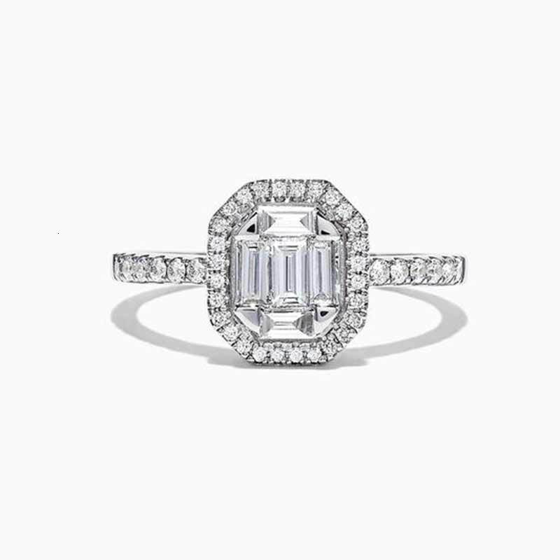 

Mens and womens RING accessories luxury group set T-shaped square diamond zircon women's Micro