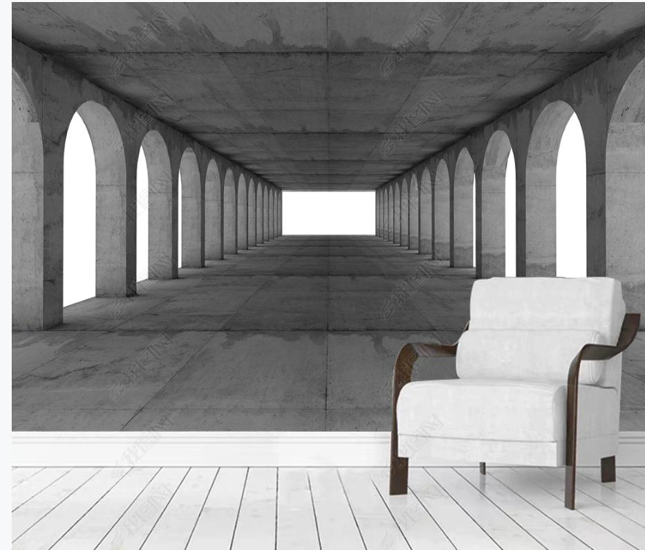 

Custom 3d wallpaper 3d customized wallpaper extension space wallpapers three-dimensional background wall, Grey