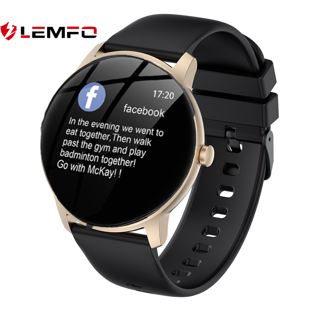 

LEMFO Smart Watch Men ip68 Waterproof Heart Rate Monitor Metal Case Custom Watch Face Smartwatch 2021 For Meng, Black