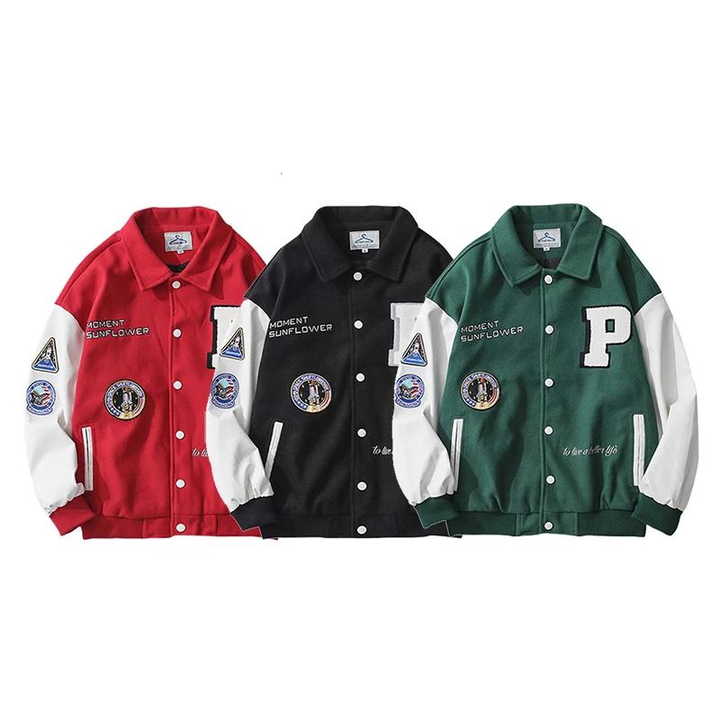 

Women's Jackets Spring Autumn Jacket Embroidery Letter Men's Bomber Unisex Style Baseball Coat Varsity Street Chic M-XL, Black;brown