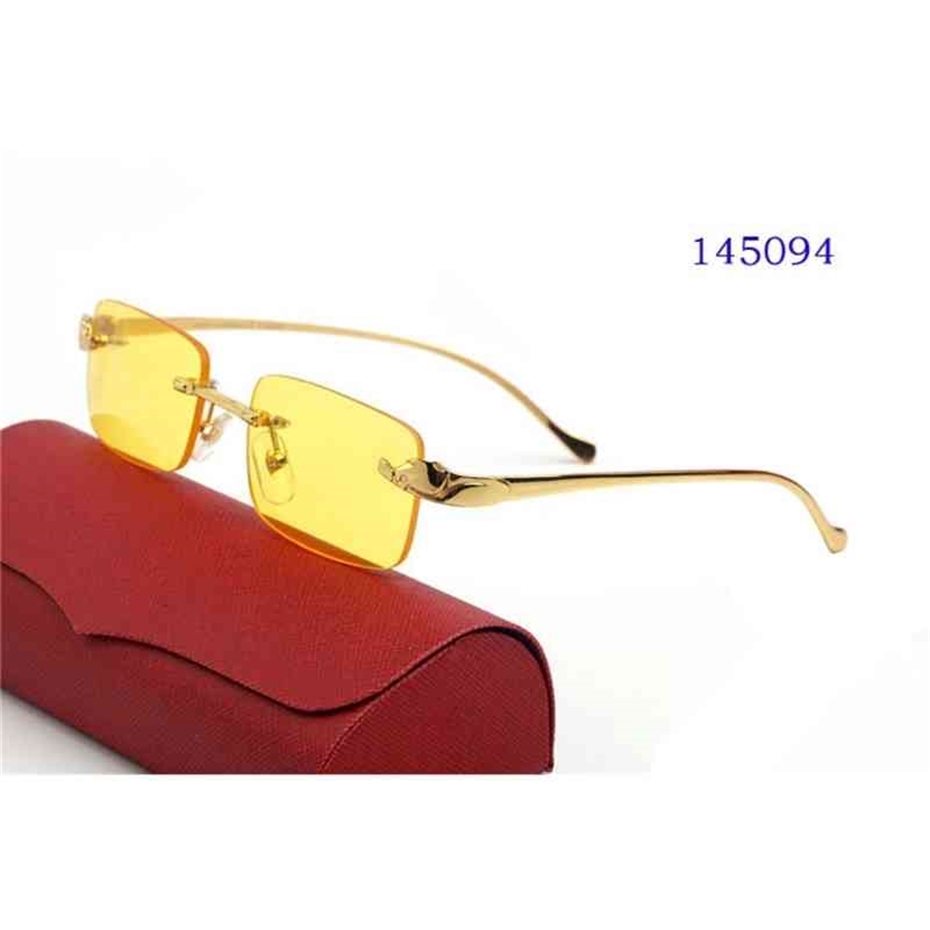 

Small leopard Gold rimless man sunglasses gold rimless man glasses anti-reflective transparent lens prescription glasses French