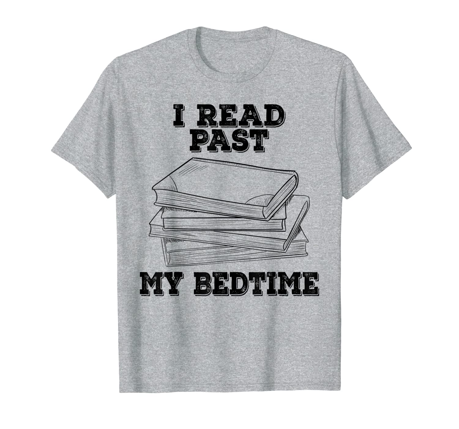 

i read past my bedtime reading book t-shirt, White;black