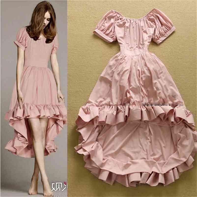 

Fashion Designer Party Dress Women's Solid Ruffle Dovetail Ball Gown 210526, Purple