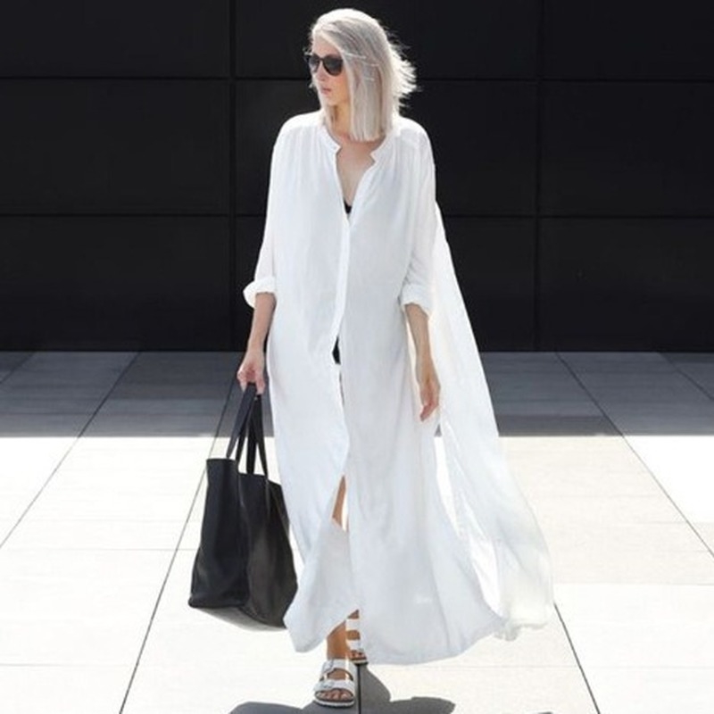 

Women Summer Boho Beach Kimono Cardigan Feminino Embroidery Blouse Long Shirt White Camisa Feminina Tunic Outerwear 210603, Short style