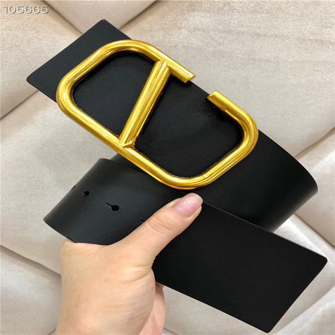 

2021 luxury menswear designer belt black and red leather women fashion 7.0cm large gold button classic casual pearl belts gift box, Belt and box