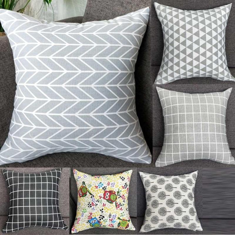 

Pillow Case 37 Geometric Printed Cover Square Linen Cotton Pillowcase 40*40cm Decorative Throw For Home L0726