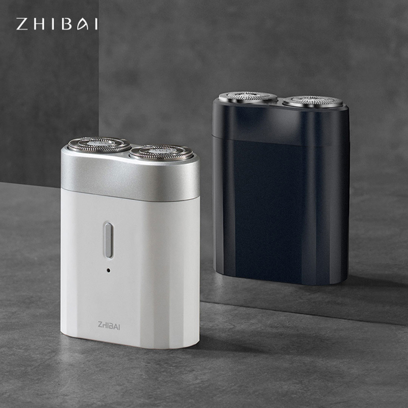 

ZHIBAI Portable Mens Mini Electric Shaver Razor USB Charging IPX7 Male Shaving Trimmer Waterproof Facial Cleaning Tool