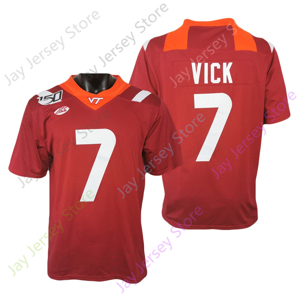 

2021 New NCAA College Virginia Tech Hokies Football Jersey Michael Vick Red 150 Patch Size S-3XL, As pic