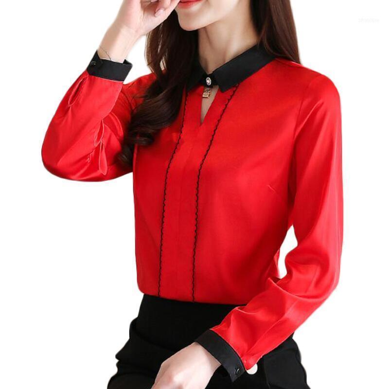 

Long Sleeve Chiffon Blouse Women Shirts Fashion Office Blouses Korean Plus Size Shirt Tops Casual Camisas Mujer1, Photo color