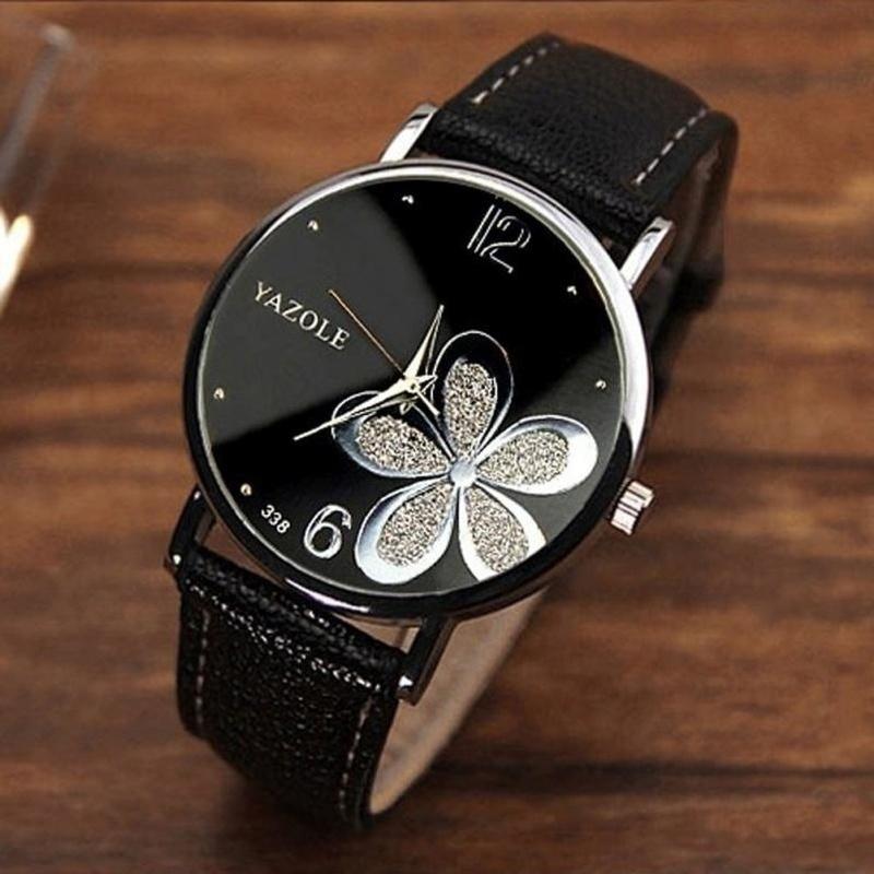 

Wristwatches Top Classic Women's Casual Quartz Leather Band Strap Watch Round Analog Clock Wrist Watches, Luminous arme green