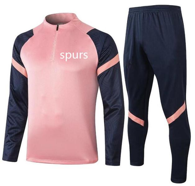 

20/21 spurs soccer training suit 2020/2021 Long sleeve tracksuit football suit chandal futbol, Black