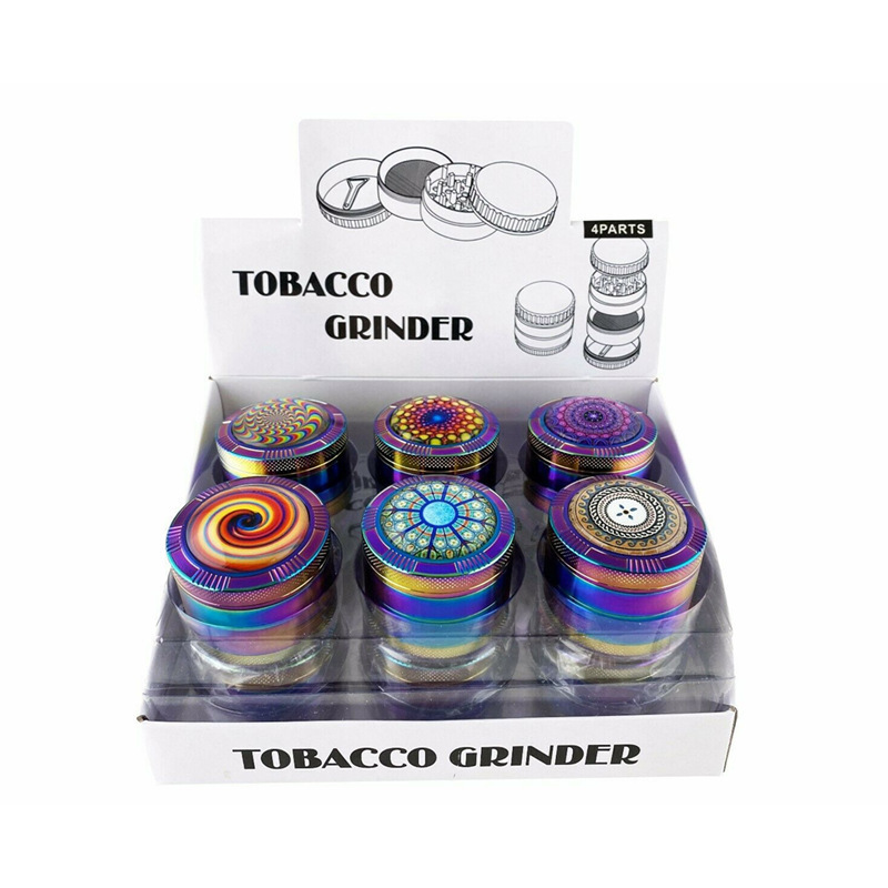 

Convex surface rotatable 50mm diameter four layer ice blue color zinc alloy her grinder