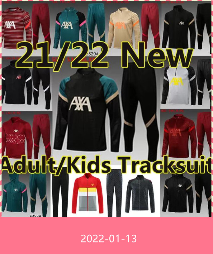 

21/22 The Reds Survetement Soccer Tracksuits 2021 2022 Adult Men Kids Kit Set Training Suit Jogging Hoodies Jackets uniforms jerseys, Cx03