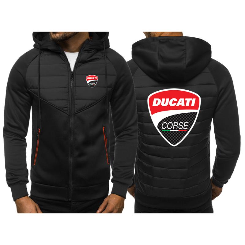 

Men's Hoodies & Sweatshirts Ducati Logo Down Jacket 2021 Thicken Hooded Long Sleeve Zipper Coat Men Winter Casual Outwear, Black