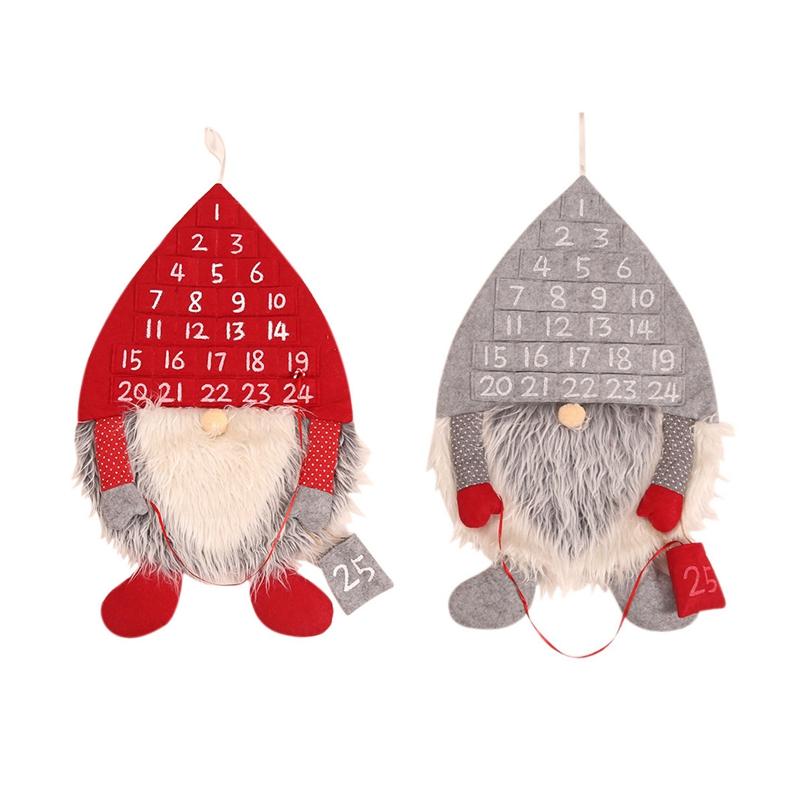 

Christmas Decorations Merry Calendar Faceless Santa Claus Advent Countdown Ornament Hanging Decoration