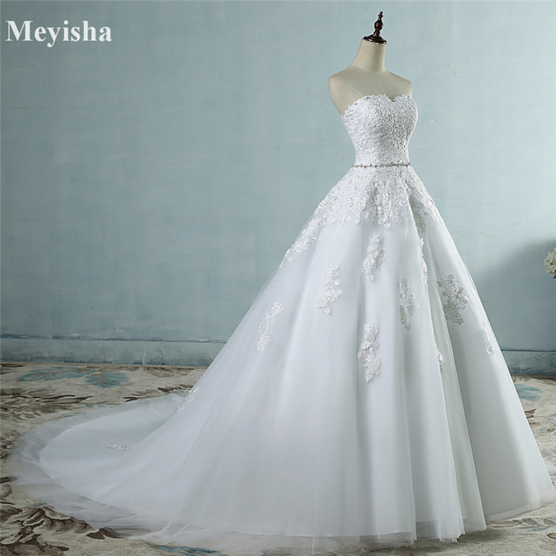

ZJ9032 lace 2021 Wedding Dresses flower Sweetheart White Ivory Fashion Sexy for brides plus size maxi 2-26W