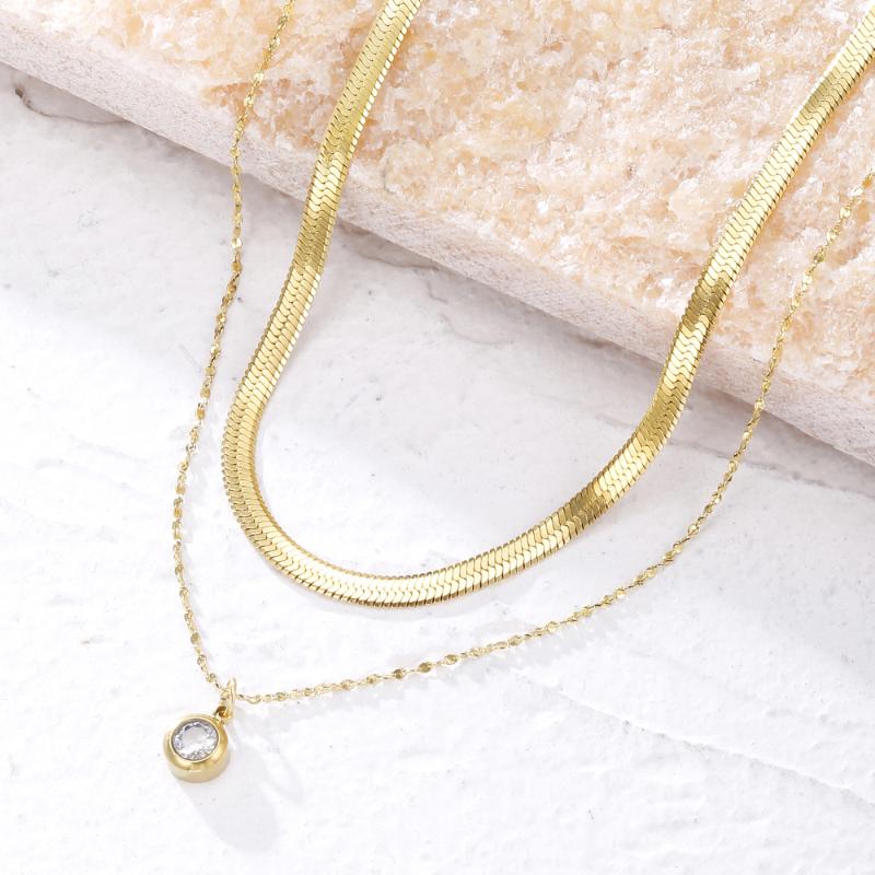 

Pendant Necklaces Women's Neck Chain Necklace 2 Layer Gold Chokers Big Crystal Trend Jewelry Accessories Female Gift 2021