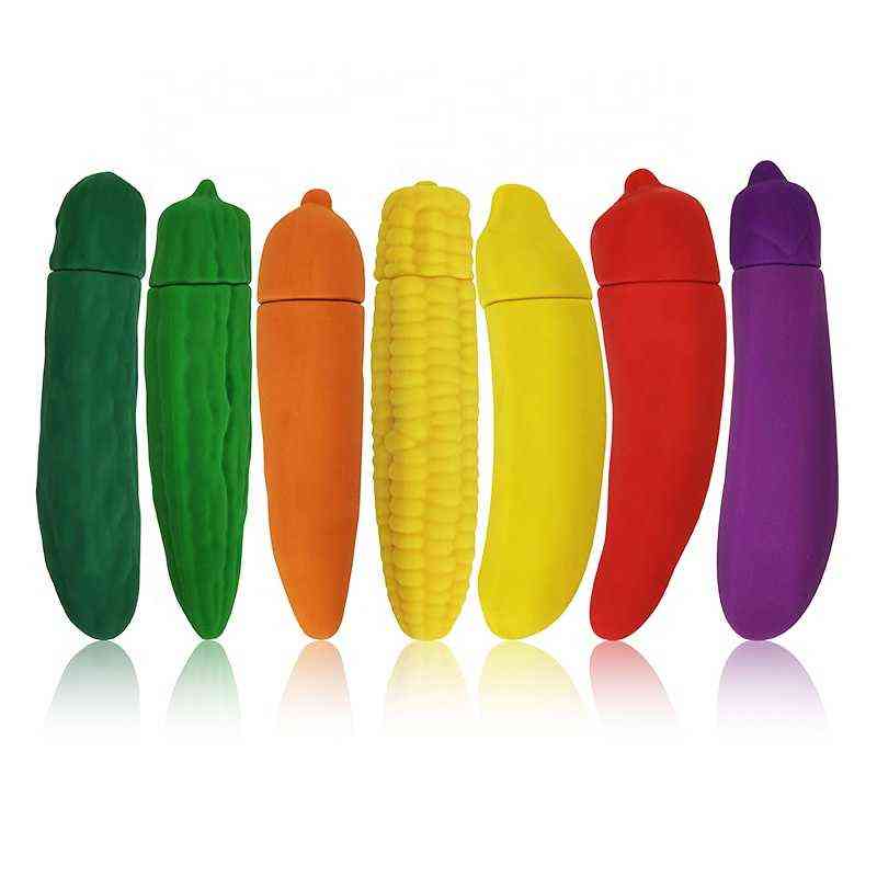 NXY Dildos Mini Eggplant Corn Shaped Clit Stimulator Female Masturbation Sex Toys Vibrating Dildo Av Rod Fruit Vegetable Vibrator 0105
