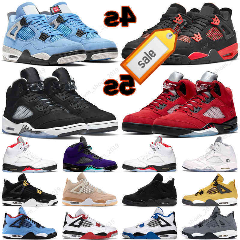 

High quality mens basketball shoes 5s Moonlight Raging What The Metallic 5 4s Red Thunder University Blue White Oreo Tour Yellow 4 men women, #37