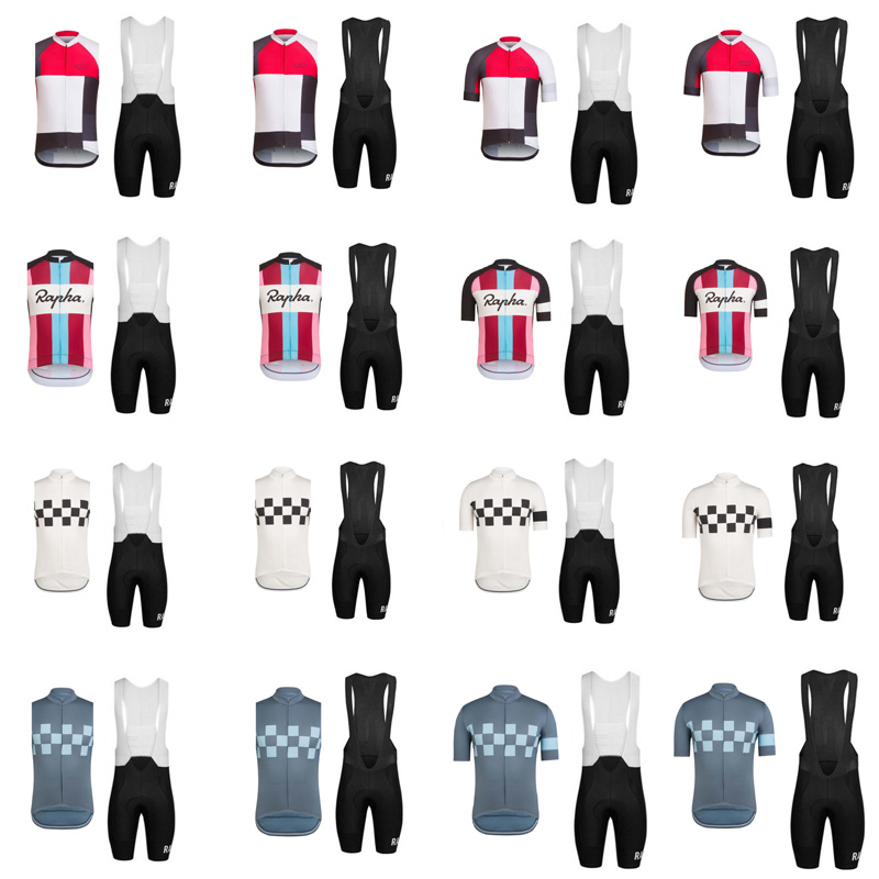 

New arrival goods Rapha team Cycling sleeveless Jersey Short Sleeves Summer mens Cycling Clothes Bike Wear Breathable bib shorts kits F60602, Black;red