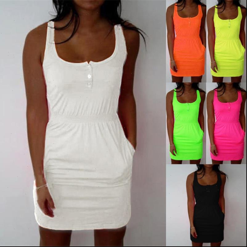 

Women Dresses Summer Sleeveless Mini Beach Dress Plus Size Club Wear Knee Length Bodycon Cotton Solid Short, Black;gray