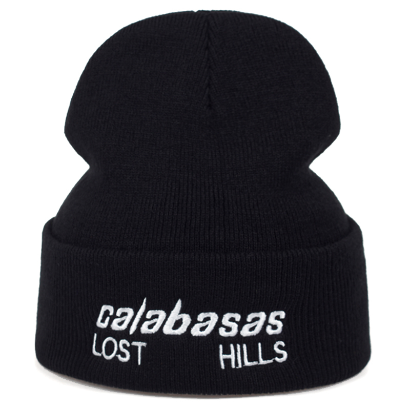 

Calabasas Lost Hills Embroidered Wool Hat Hip Hop Fashion Wild Hats Men Women Outdoor Casual Cap Autumn and Winter Warm Caps, Gray