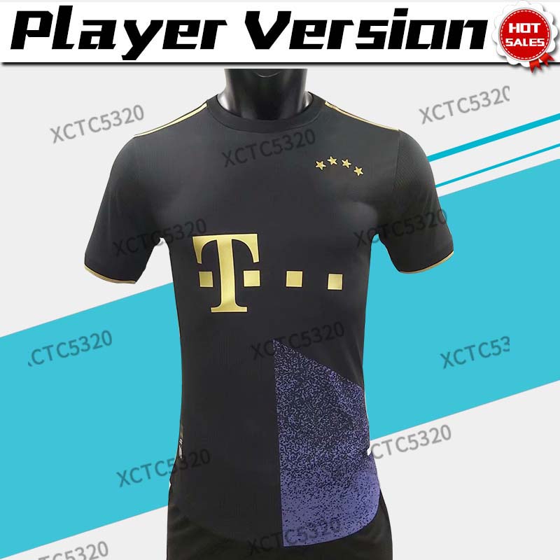 

2022 Player Version Munich soccer jersey LEWANDOWSKI COMMAN KIMMICH Men black football shirt Cutomized S-2XL, Black;yellow