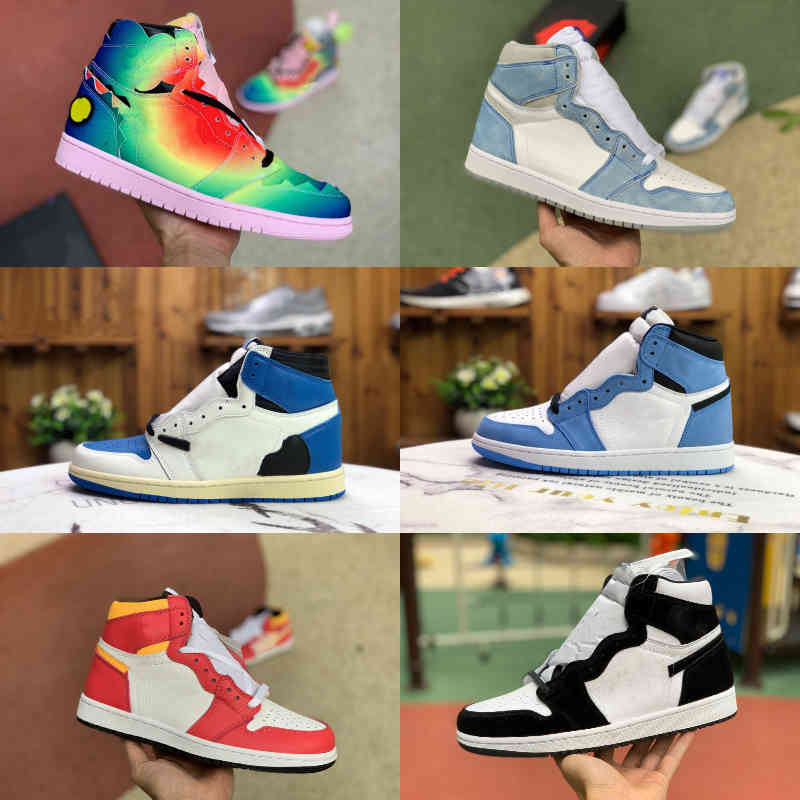

2021 Basketball Shoes 1 1s Univeristy Blue High Dark Mocha White Jumpman Mens Airs Women PATINA Hyper Royal Off Jordan Retro J Balvin Candy Trainers Sneakers, Unc patent